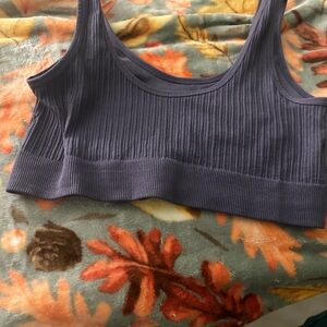 Purple Ribbed sports bra